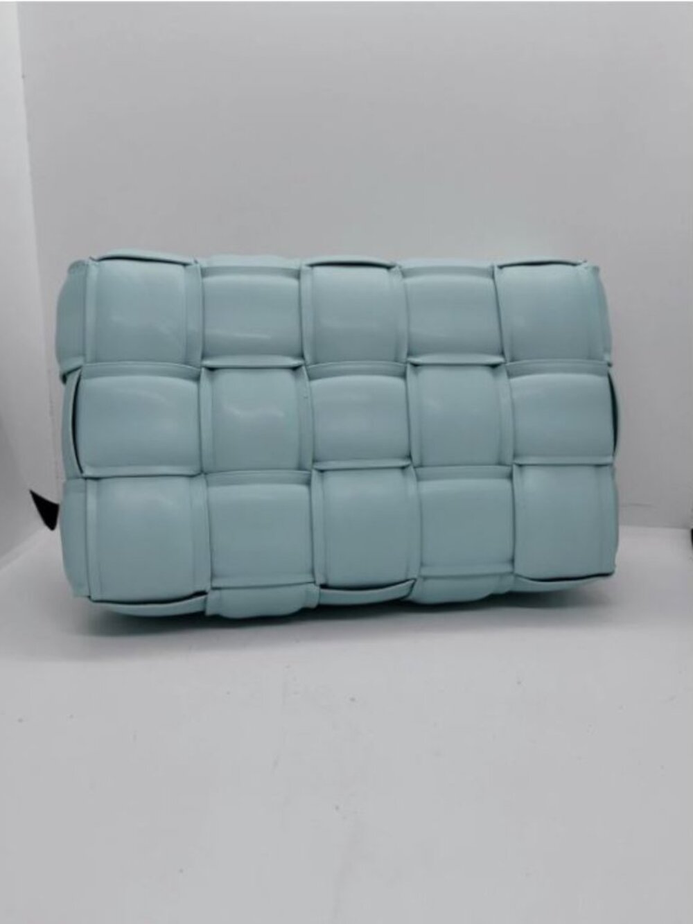 NEW light blue weave pattern PU leather purse.